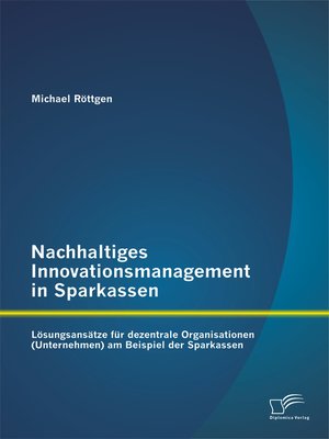 cover image of Nachhaltiges Innovationsmanagement in Sparkassen